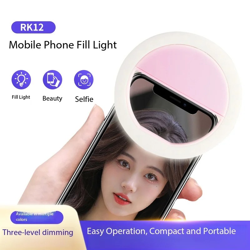 Photography Lighting Ring - Akumulatorowa lampka selfie z klipsem, 3-stopniowa