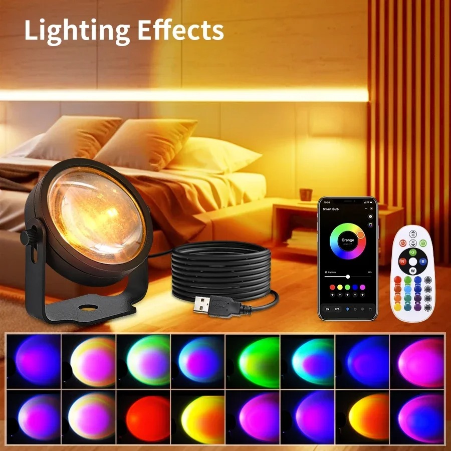 Photography Lighting Diy - Inteligentna lampa projektorowa LED Sunset z