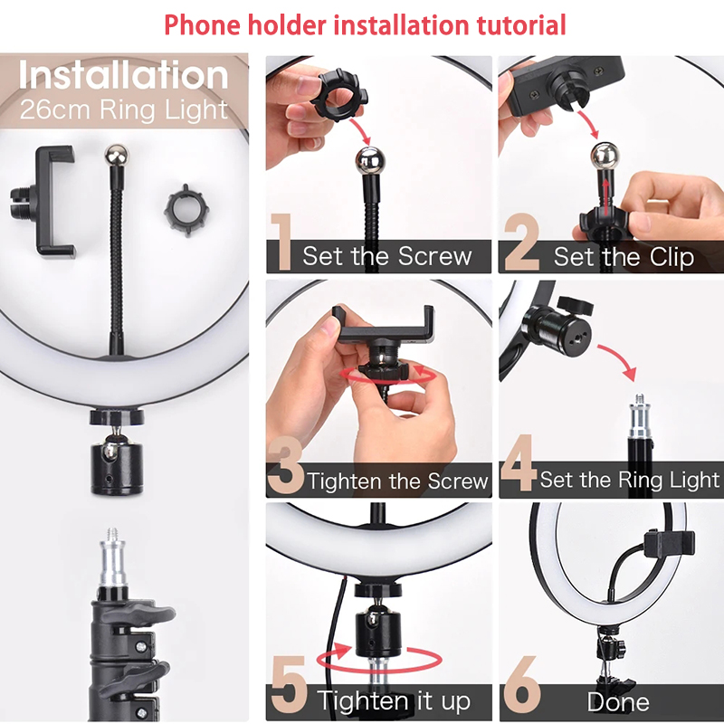 Lampa wideo 16/26/33cm, pierśc – Photography Lighting Description recenzja i cena